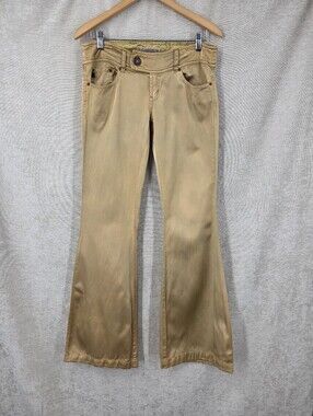 Vintage Z Cavaricci Satin Flared Pants Low Rise 90s or Y2K